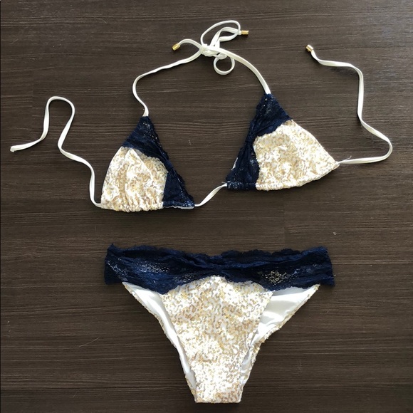 Beach Bunny Other - Branch Bunny sequin size large top and bottom.